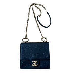 Chanel Black Coco embossed mini square